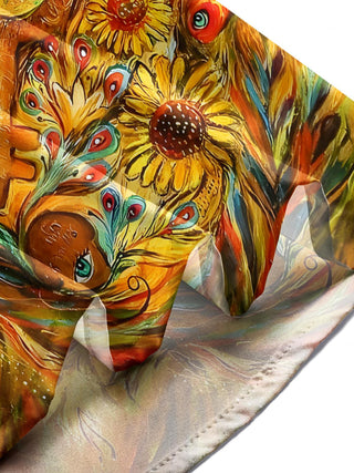 men's peacock print shirt summer vacation view 7