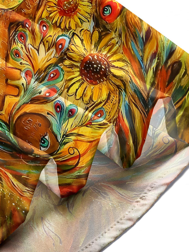 men's peacock print shirt summer vacation view 7