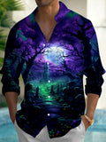 Halloween Men's Pocket Long Sleeve Shirts