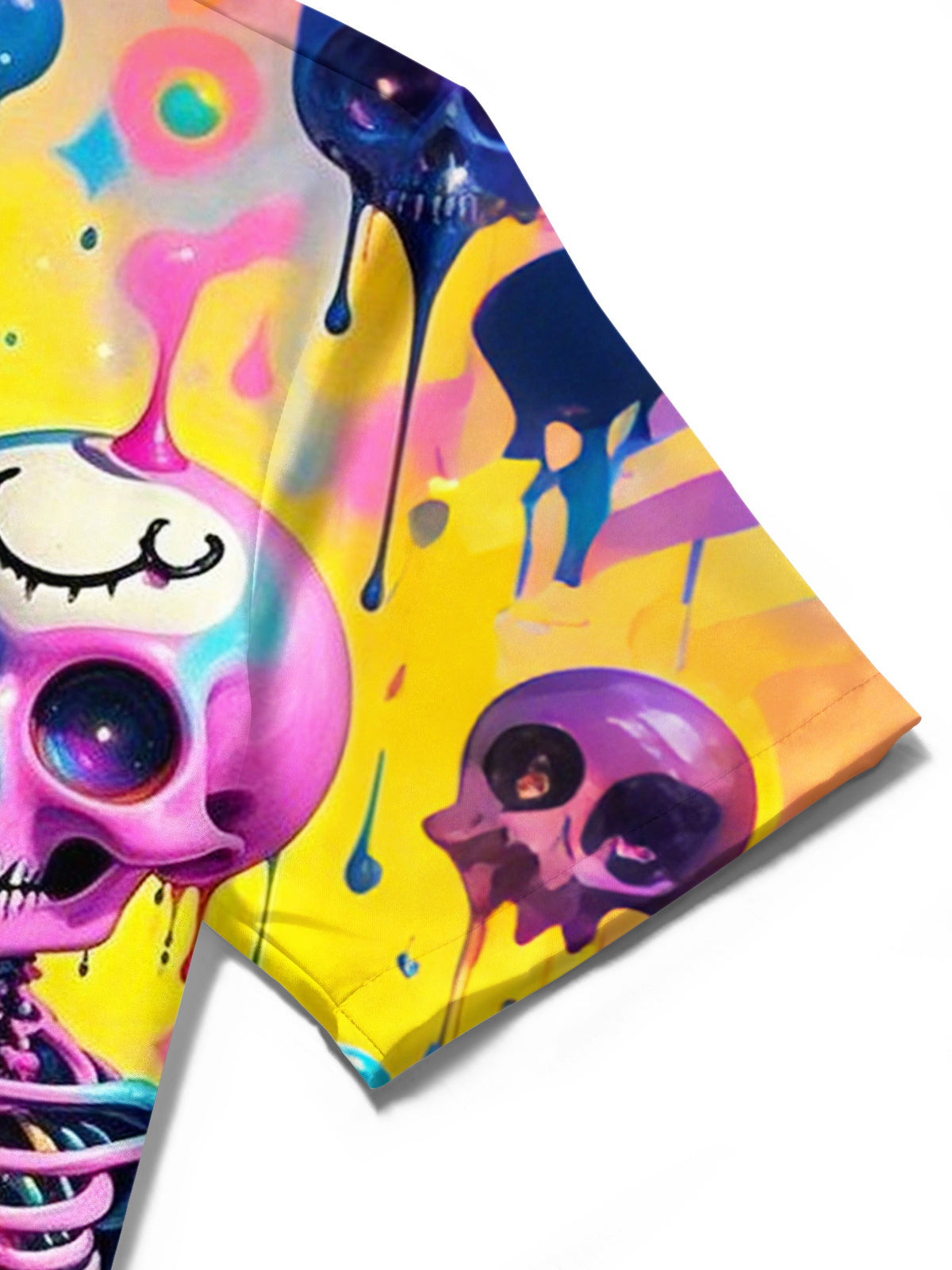 Skull Print Men's Pocket Short Sleeve Shirts