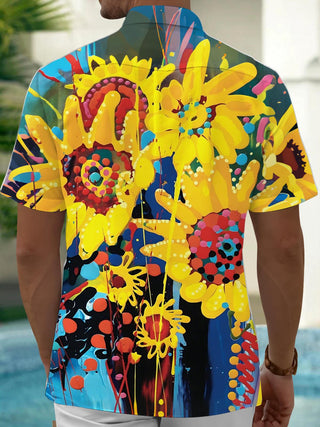 men's flower print shirt back view