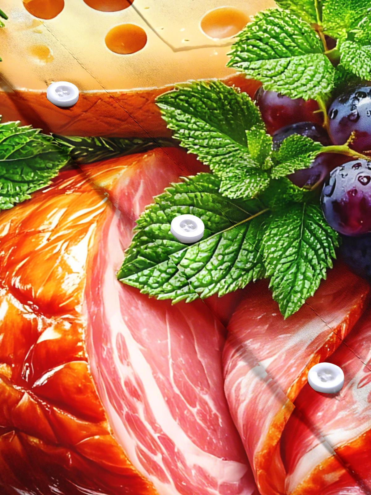 Food Print Men's Pocket Short Sleeve Shirts