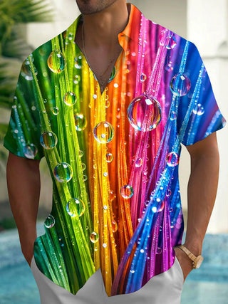 men's Hawaiian shirt front view tropical beach vacation
