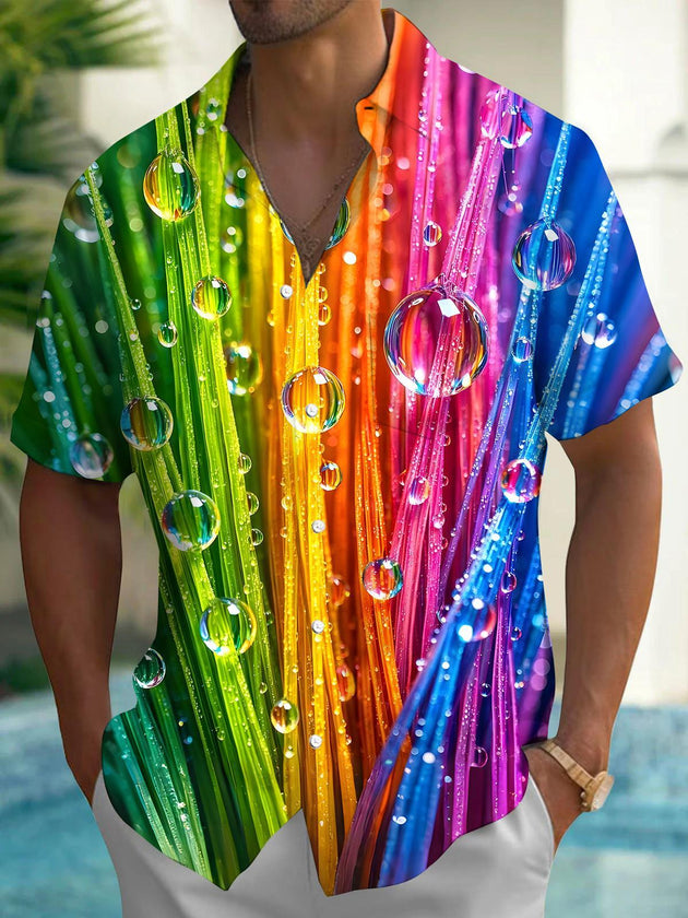 men's Hawaiian shirt front view tropical beach vacation