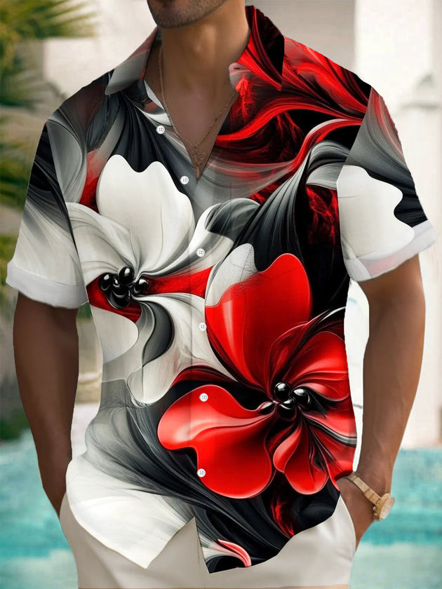 men's floral shirt front view
