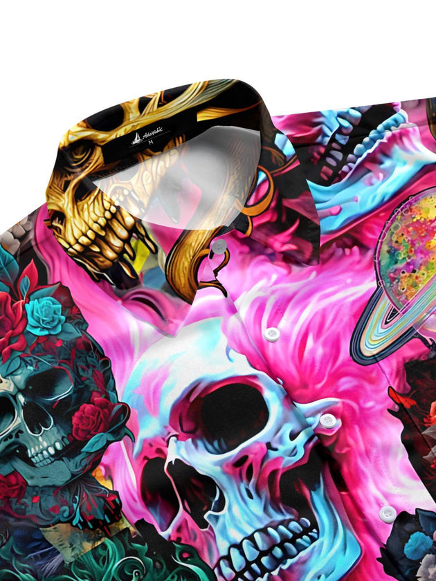 men's gothic print shirt side view