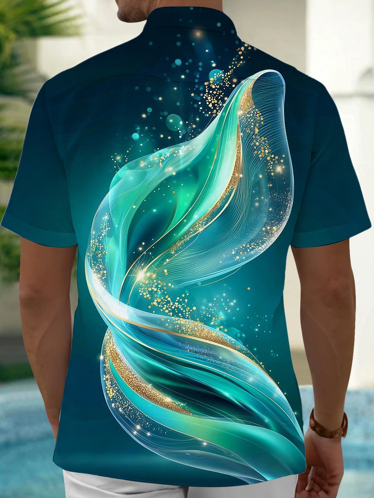 men's geometric print shirt back view