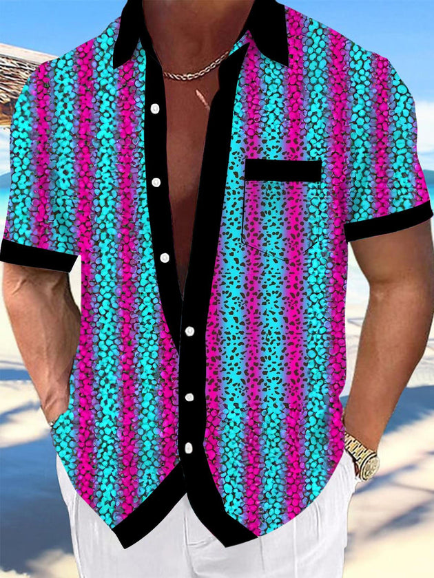 men's leopard print shirt front view