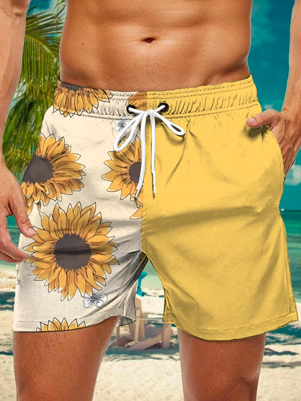 Sunflower Print Men's Print Pocket Shorts