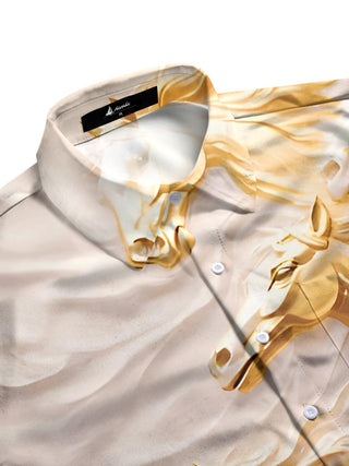 men's printed short sleeve flat lay shirt