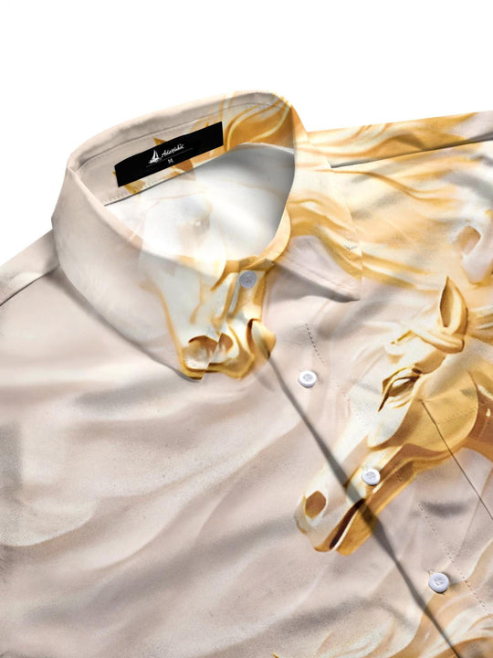 men's printed short sleeve flat lay shirt