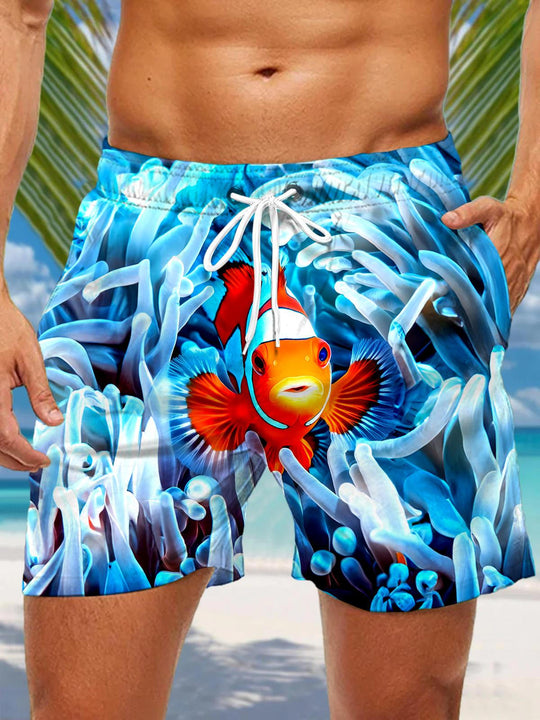 men's Hawaiian casual pants front view tropical beach vacation