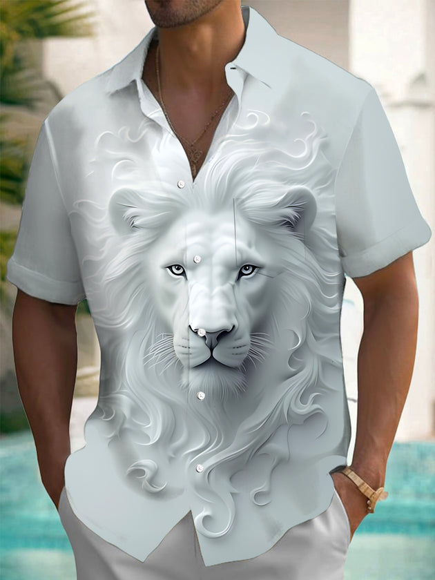 men's art print shirt front view