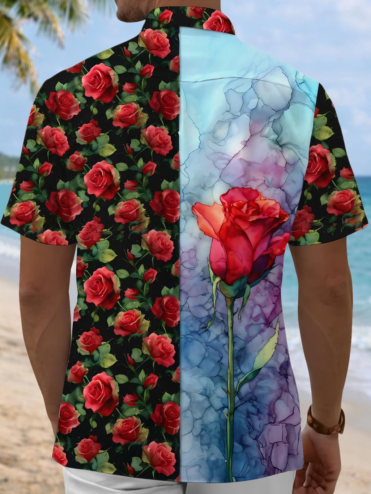 men's floral print shirt back view