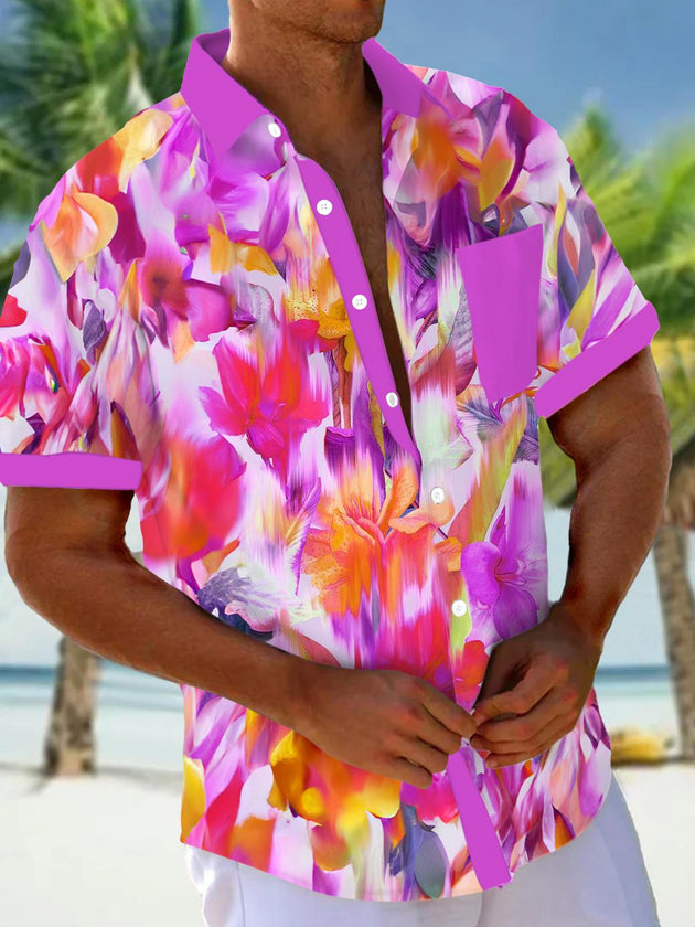 men's floral shirt front view