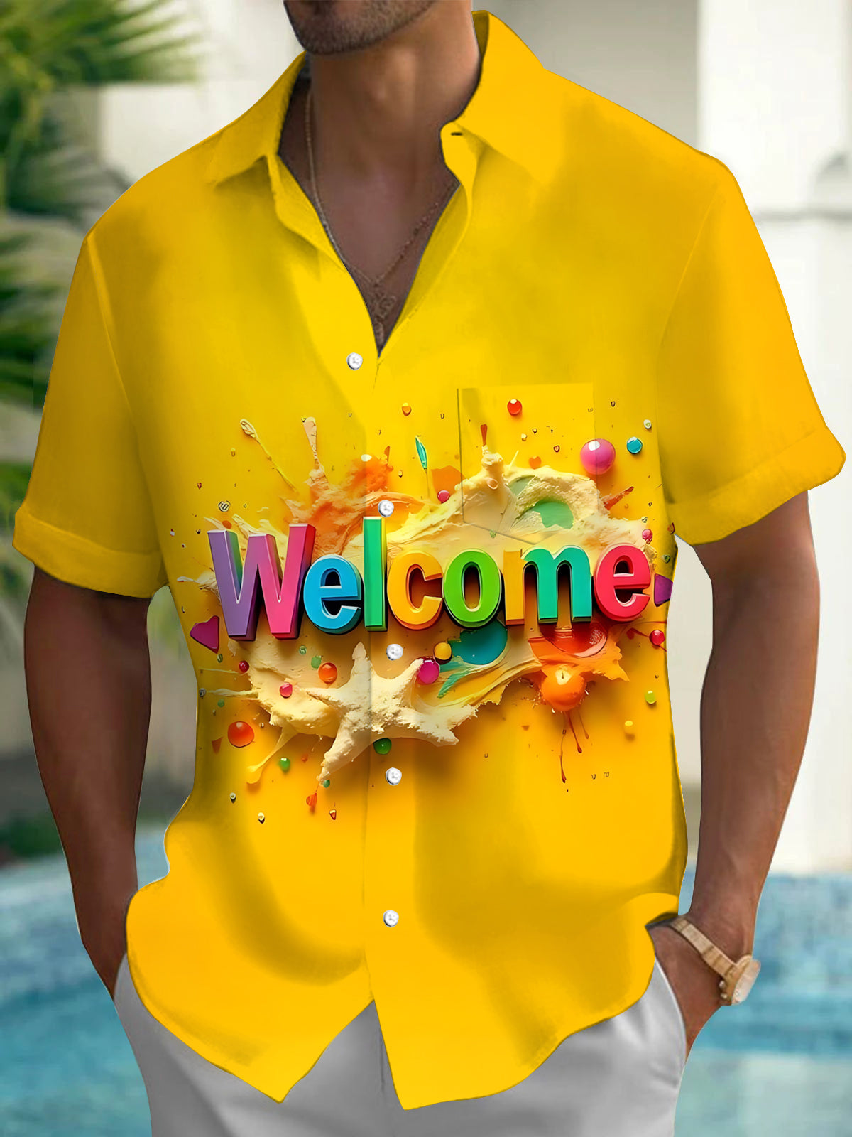 Welcome Men's Pocket Short Sleeve Shirts
