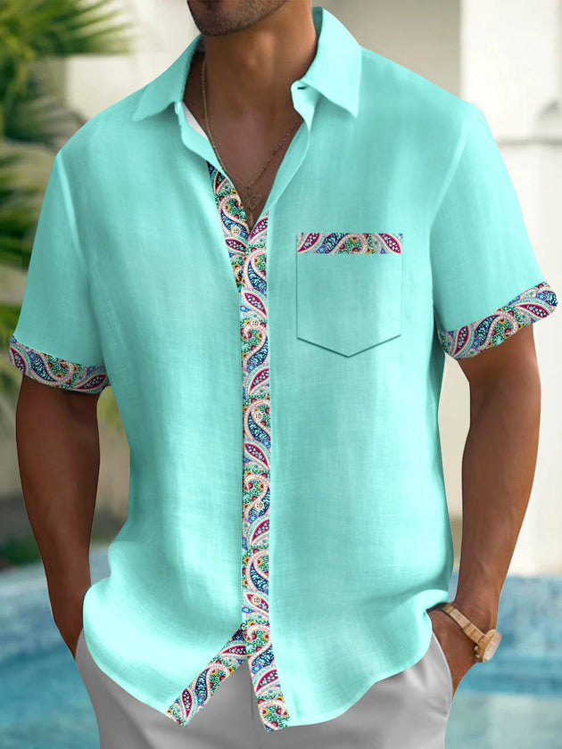 men's floral shirt front view