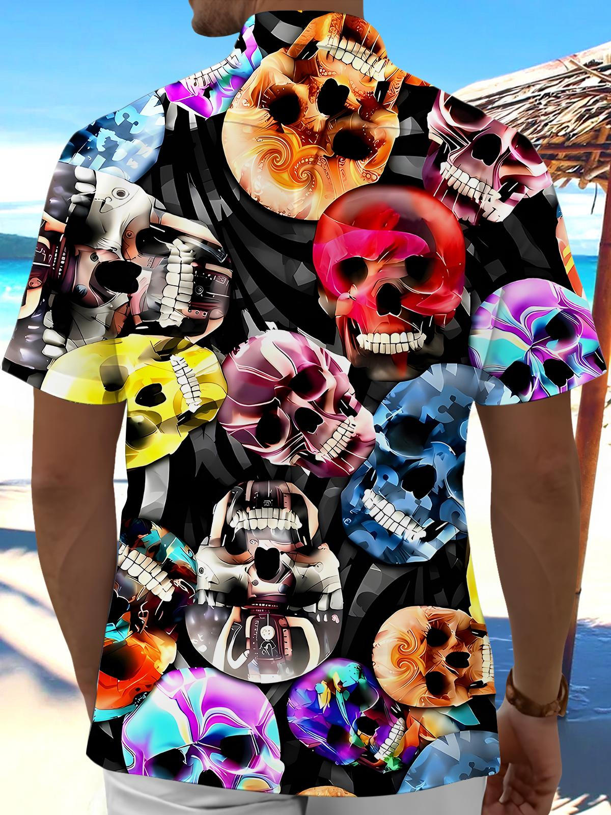 Skull Men's Pocket Short Sleeve Shirts
