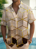 Art Hawaiian Casual Retro Short Sleeve Men's Shirts With Pocket