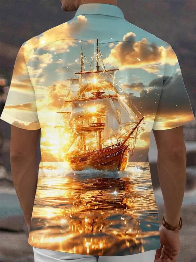 men's aloha shirt back view