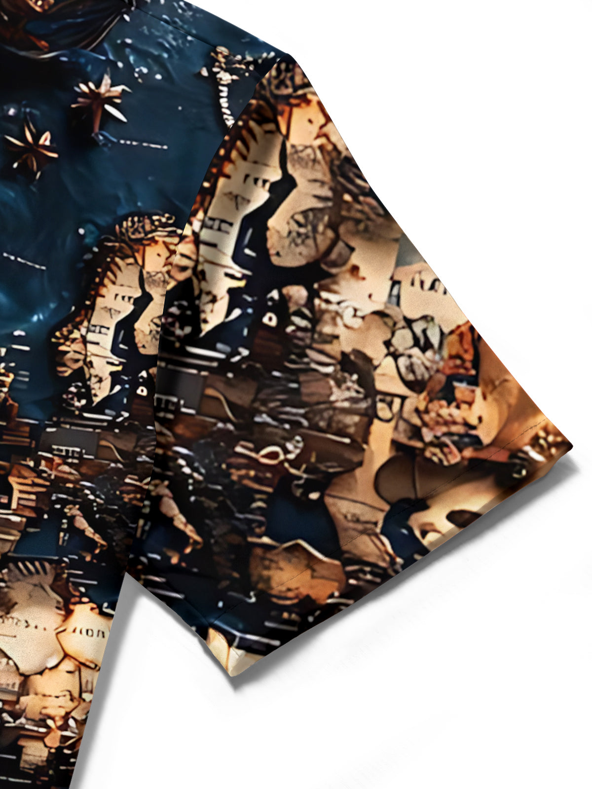 Vintage Nautical Boat Map Print Men's Pocket Short Sleeve Shirts