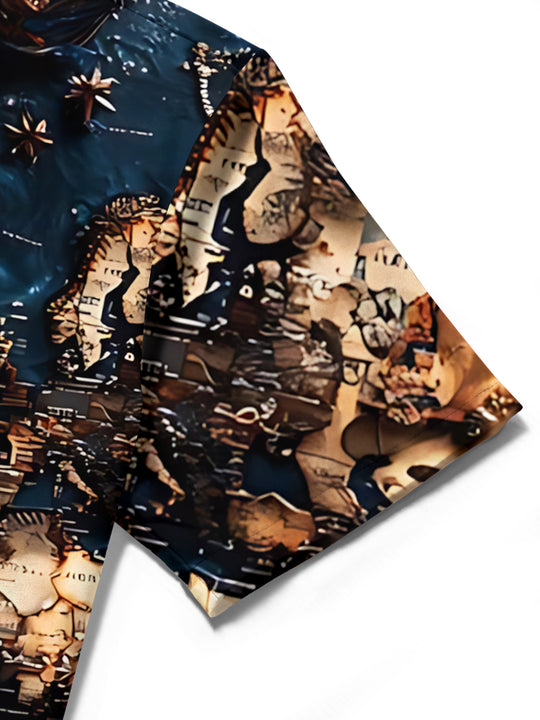 men's vintage style shirt close-up short sleeve