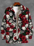 Skull Rose Long Sleeve Men's Jacket