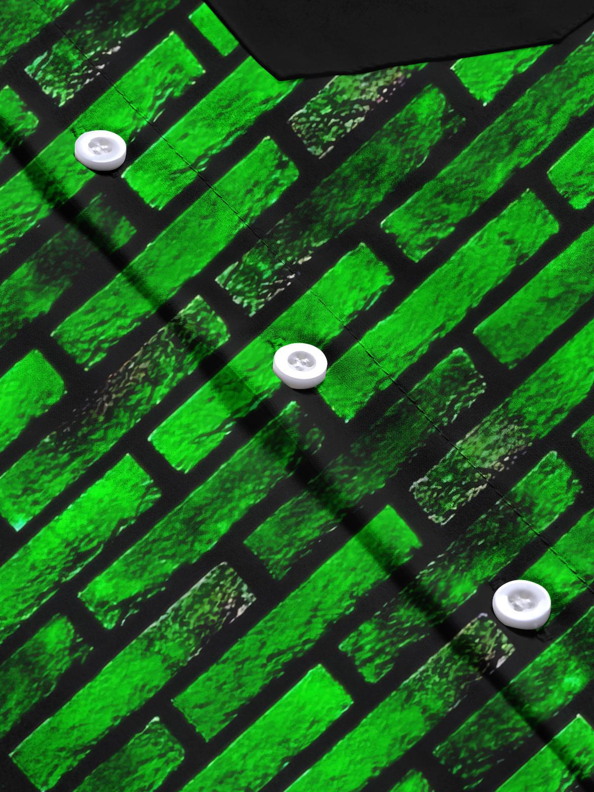 Geometric Print Men's Pocket Short Sleeve Shirts