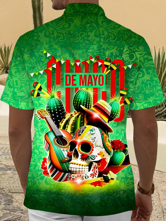 men's music print shirt back view