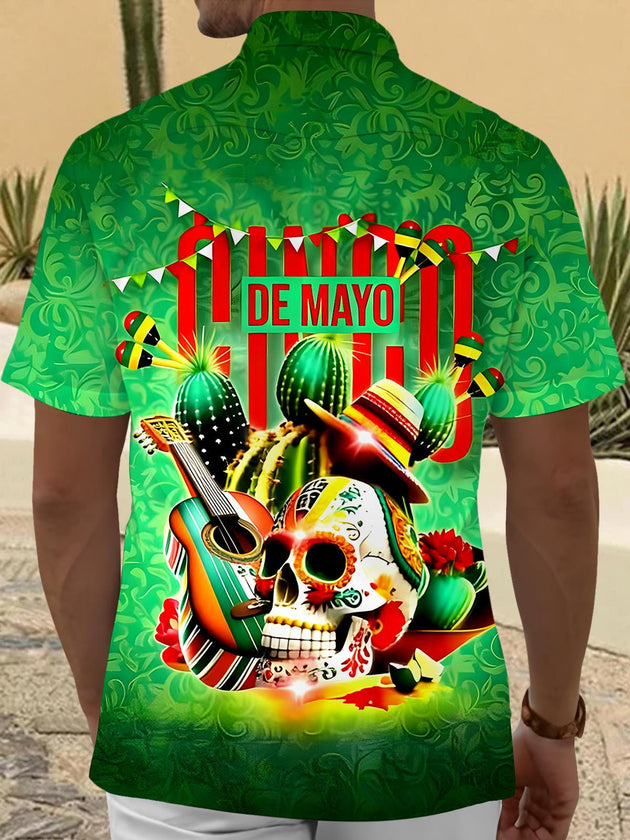 men's music print shirt back view