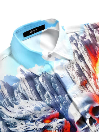 men's Chinese dragon shirt side view