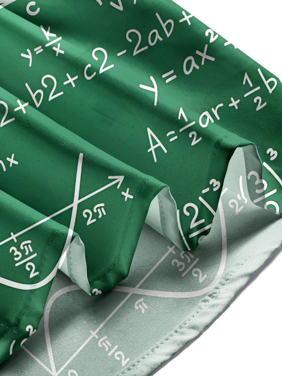 Mathematical Equation Print Men's Pocket Short Sleeve Shirts