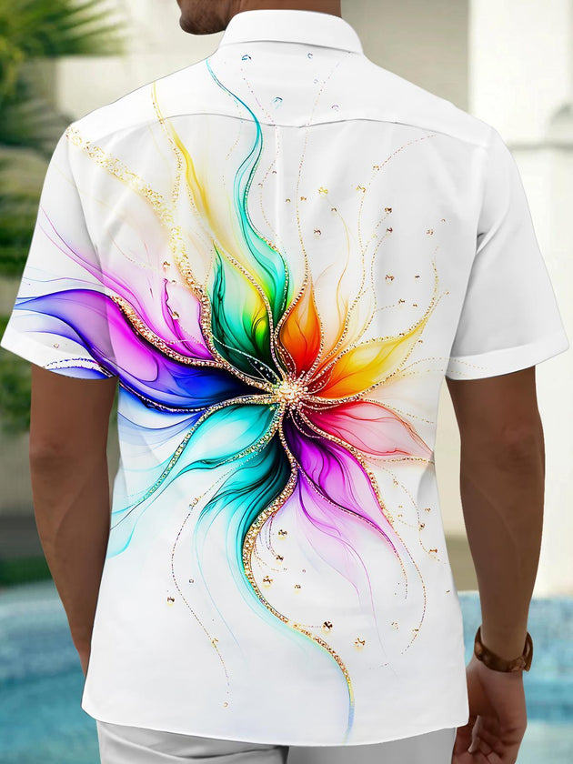 men's geometric print shirt back view