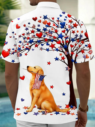 men's puppy pattern shirt back view