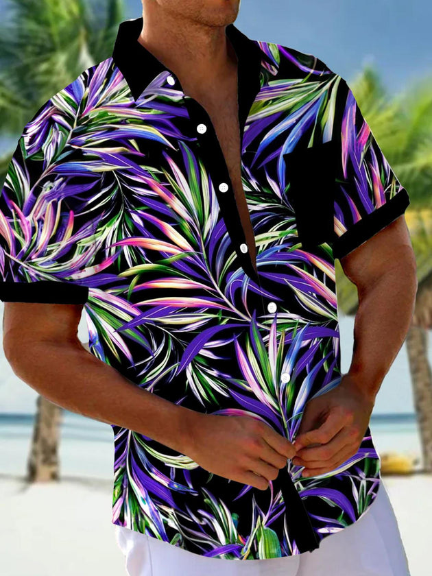 men's Hawaiian shirt front view tropical beach vacation