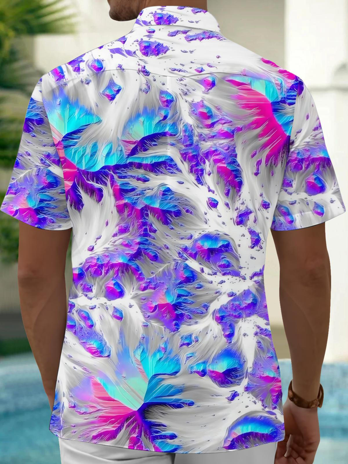 Abstract Gradient Print Men's Pocket Short Sleeve Shirts