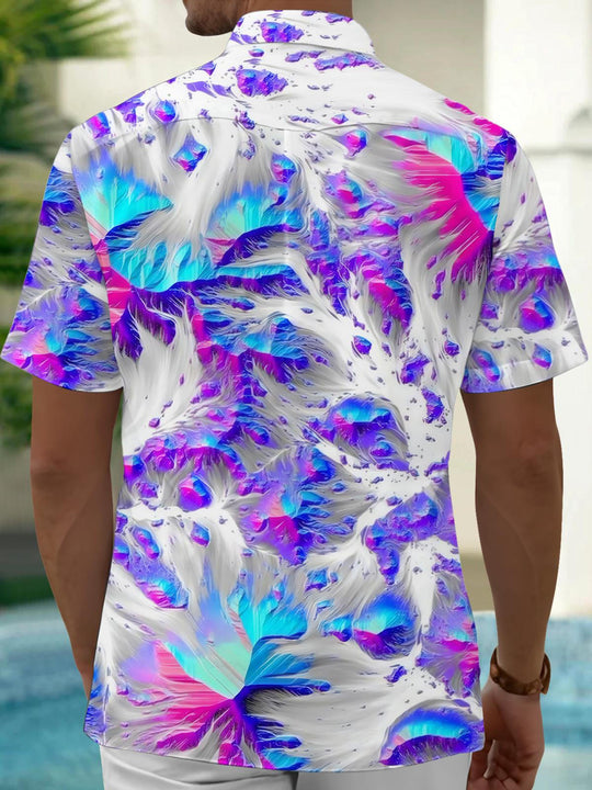 men's geometric print shirt back view