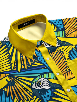 men's exotic pattern shirt side view