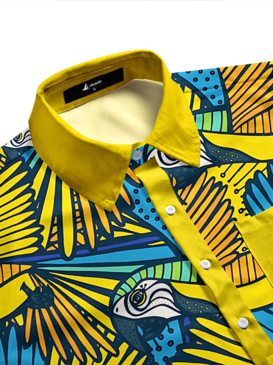 men's exotic pattern shirt side view