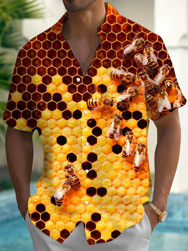 men's Hawaiian shirt front view tropical beach vacation