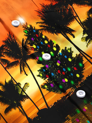 men's Christmas short sleeve flat lay shirt