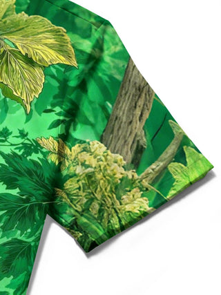 men's printed shirt close-up short sleeve