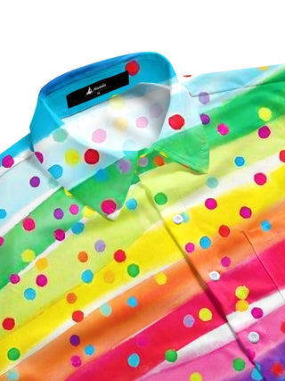 men's pattern print shirt side view
