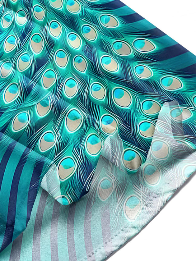 men's peacock print shirt summer vacation