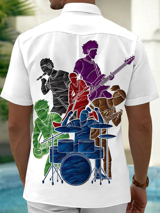 men's graphic art shirt side view