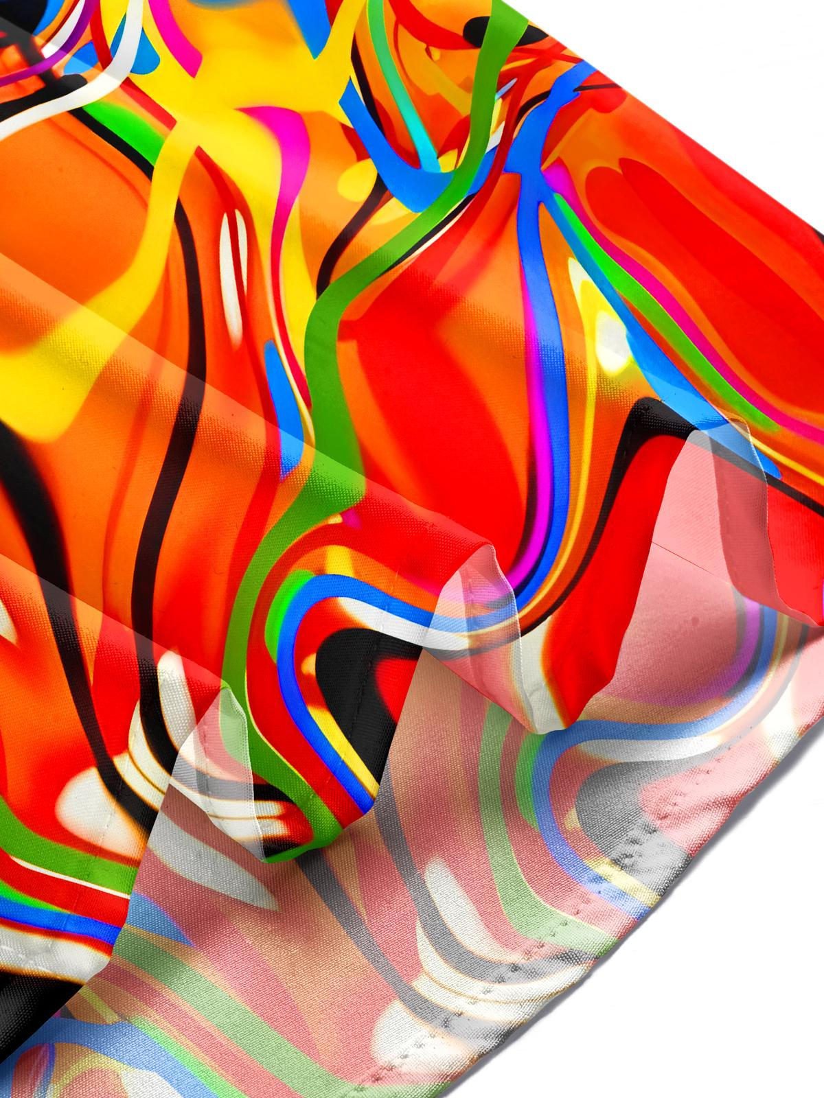 Colorful Tie Dye Abstract Men's Pocket Long Sleeve Shirts