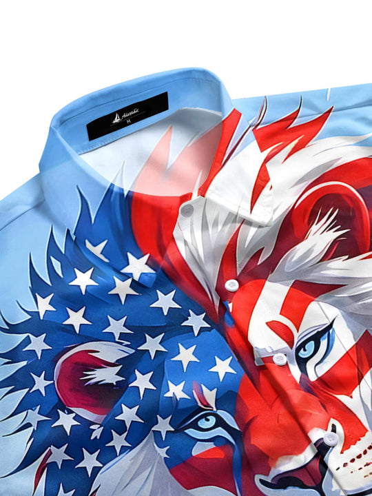 men's USA print shirt side view