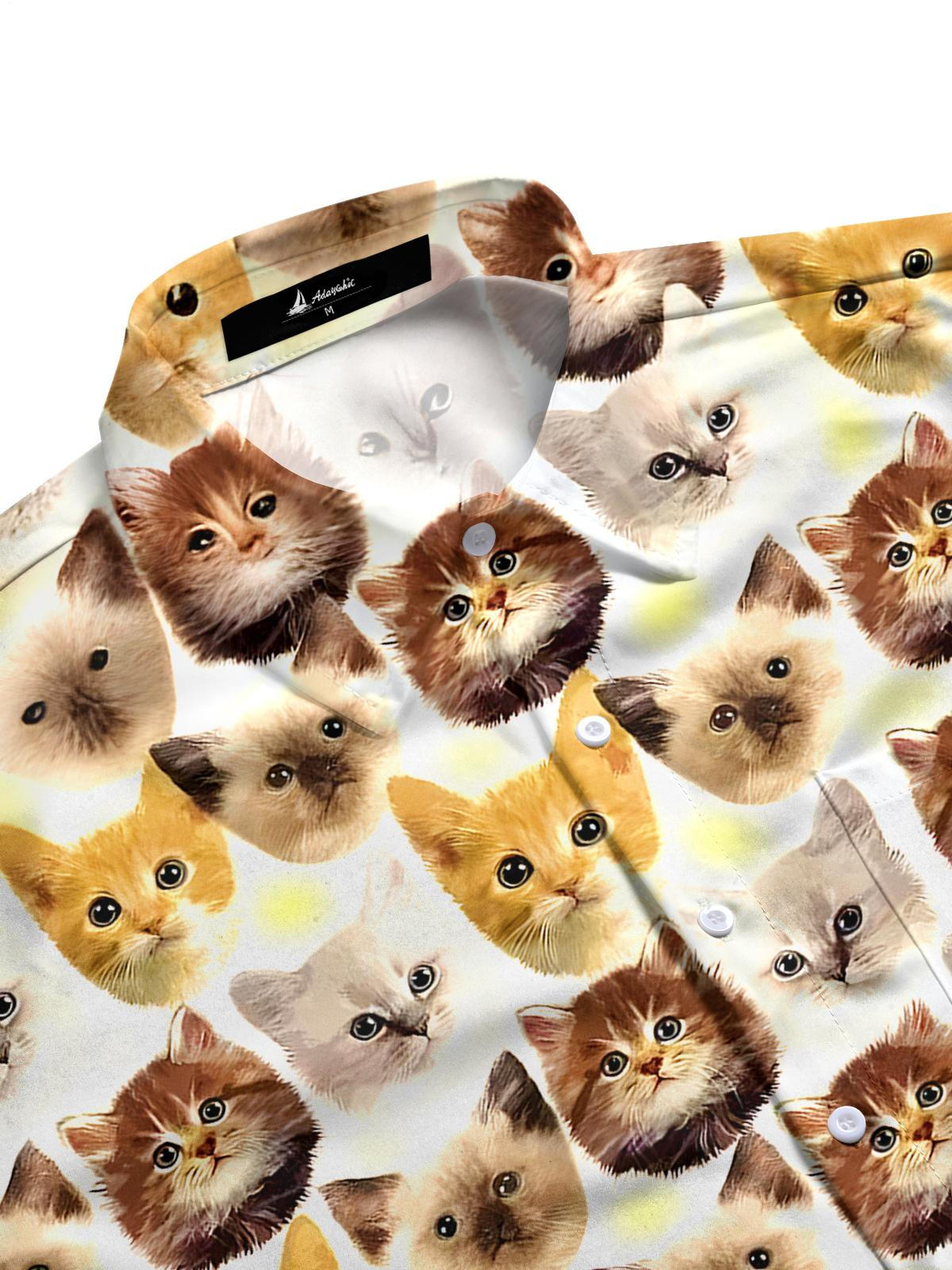 Cat Men's Pocket Short Sleeve Shirts