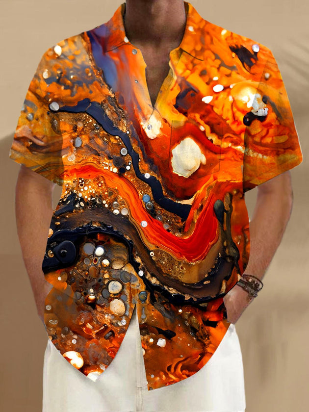men's Hawaiian shirt front view tropical beach vacation