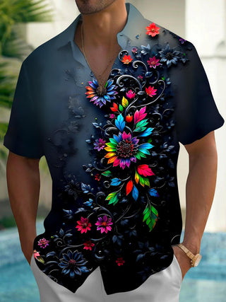 men's floral shirt front view